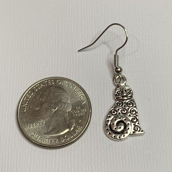 Boho Earring, Celtic Jewelry, Cat Earring, Silly Animal Earring, Gift Idea, Cat - Picture 7 of 7
